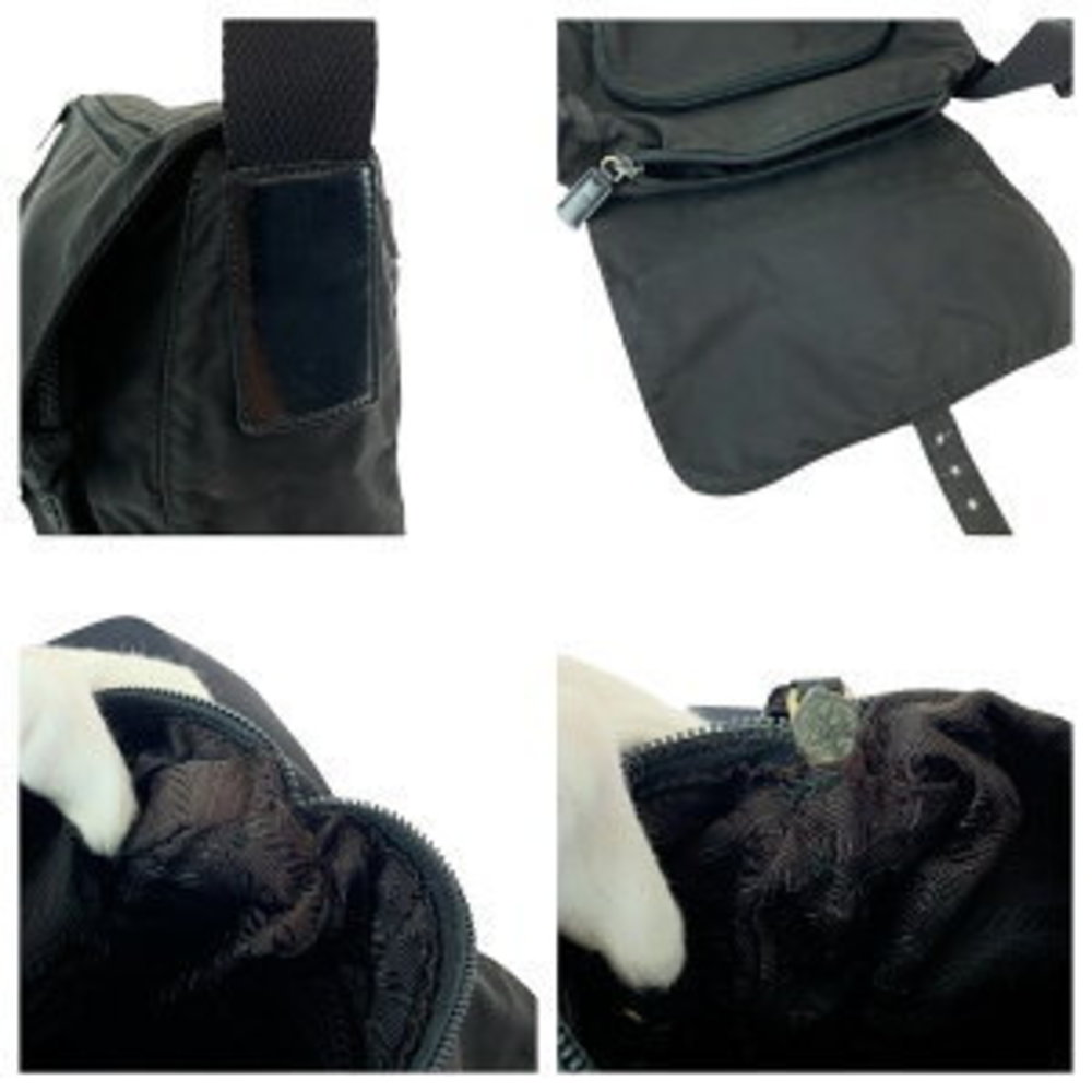Prada Shoulder Nylon Bag Pouch Triangular Black T… - image 5